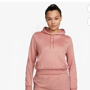 Nike Women's Large Therma-FIT One Hoodie FB5210 Rose Cropped